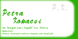 petra kopacsi business card